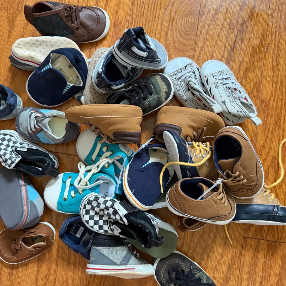 Huge lot baby boy kids Vans Kids Black & White Checkered Slip-On Sneakers shoes - Picture 5 of 7